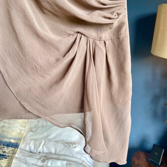 Cynthia Steffe 100% Silk Light Brown Sleeveless Blouse - Picture 6 of 11